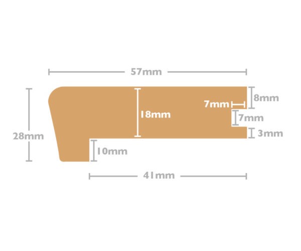 Bespoke Stair Nosing (Solid wood) (0.9m) - Type A - Lacquered Oak