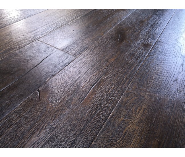 Distressed Black Engineered Oak Wood Flooring 15mm x 220mm Premium Hard Wax Oiled