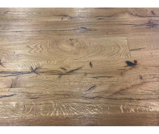 Antique Golden Oak Engineered Wood Flooring 15mm x 220mm Distressed Brushed Lacquered