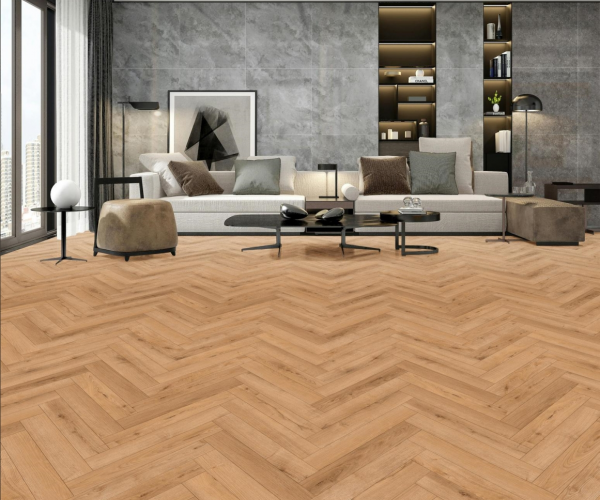 Golden Oak Herringbone Laminate Flooring 12mm x 101mm