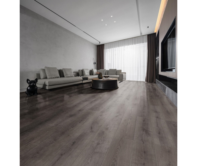 Midnight Grey Oak Plank Laminate Flooring 12mm x 198mm