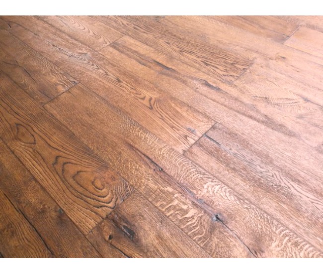 Antique Brown Oak Engineered Wood Flooring 14mm x 190mm Premium Hard Wax Oiled